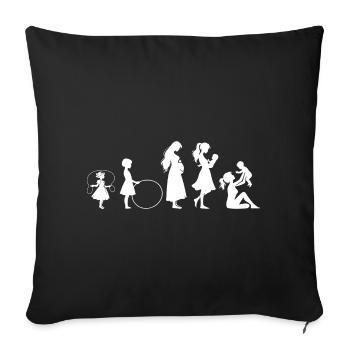 Évolution Famille des enfants de la fête des mères - Housse de coussin décorative 45 x 45 cm - noir - Devant