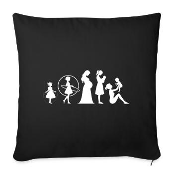 Évolution Famille des enfants de la fête des mères - Housse de coussin décorative 45 x 45 cm - noir - Devant