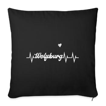 Battements de cœur à Wolfsburg - Housse de coussin décorative 45 x 45 cm - noir - Devant