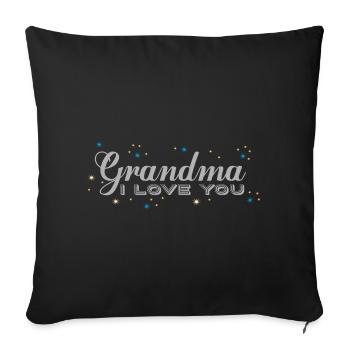 Grandma I love you Christmas - Sofa pillowcase 17,3'' x 17,3'' (45 x 45 cm) - black - Front