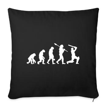Cricket Evolution Silhouette Joueur Sport Drôle - Housse de coussin décorative 45 x 45 cm - noir - Devant