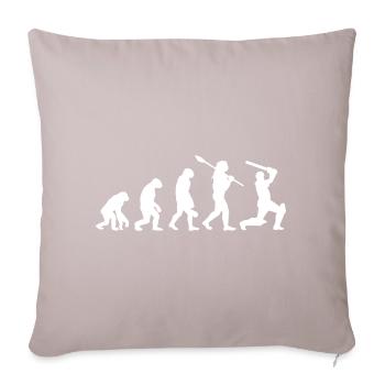 Cricket Evolution Spieler Silhouette Lustiger Sport - Sofakissenbezug 45 x 45 cm - helles Taupe - Vorne