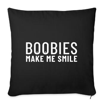 Les seins me font sourire - Housse de coussin décorative 45 x 45 cm - noir - Devant