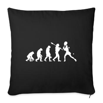 Joueur de tennis drôle Évolution Sports Amoureux de tennis - Housse de coussin décorative 45 x 45 cm - noir - Devant