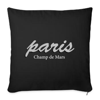 Paris Champ de Mars Vintage Script - Sofa pillowcase 17,3'' x 17,3'' (45 x 45 cm) - black - Front