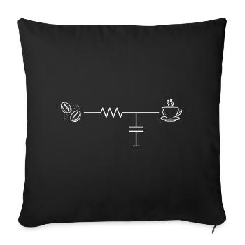 Coffee Circuit - Sofa pillowcase 17,3'' x 17,3'' (45 x 45 cm) - black - Front
