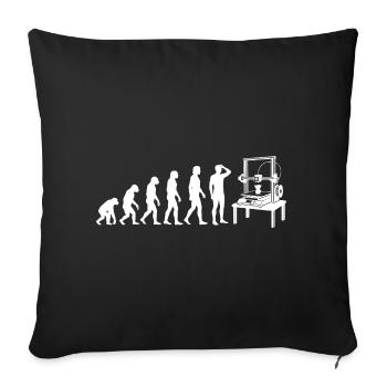 Évolution de l’impression 3D – Du singe au créateur - Housse de coussin décorative 45 x 45 cm - noir - Devant