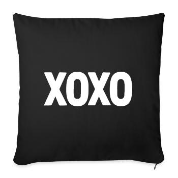 XOXO White Love Text Valentine Design - Sofa pillowcase 17,3'' x 17,3'' (45 x 45 cm) - black - Front