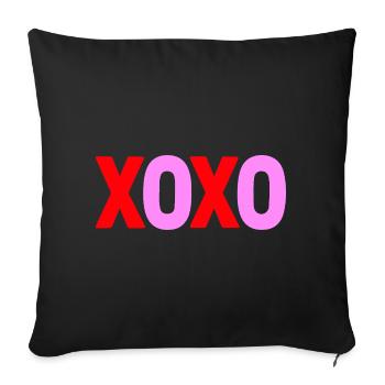 XOXO Love Valentine Text Design - Sofa pillowcase 17,3'' x 17,3'' (45 x 45 cm) - black - Front