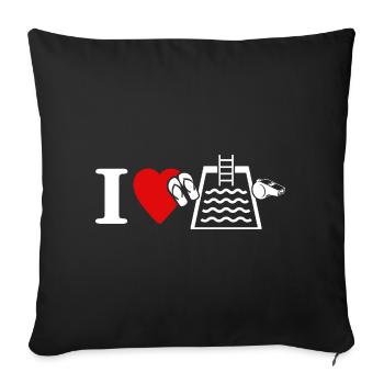 Les sauveteurs adorent les nageurs sauveteurs - Housse de coussin décorative 45 x 45 cm - noir - Devant