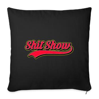 Shit Show Retro Style Logo - Sofa pillowcase 17,3'' x 17,3'' (45 x 45 cm) - black - Front