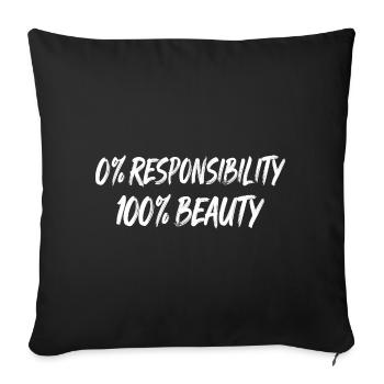 0 % Responsabilité 100 % Beauté - Housse de coussin décorative 45 x 45 cm - noir - Devant