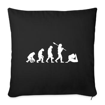 Evolution des Yoga Lustiges Namaste-Yoga-Geschenk - Sofakissenbezug 45 x 45 cm - Schwarz - Vorne