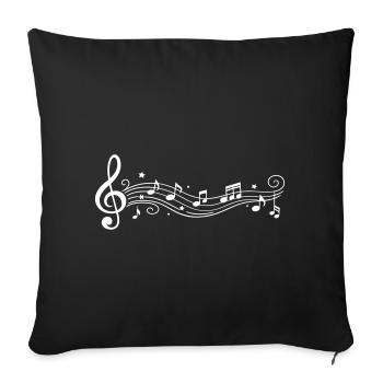 Musical Notes Melody Clefs - Sofa pillowcase 17,3'' x 17,3'' (45 x 45 cm) - black - Front