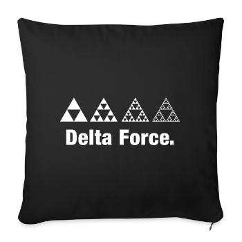 Fractal Triangle Force Geometry Recursion - Sofa pillowcase 17,3'' x 17,3'' (45 x 45 cm) - black - Front