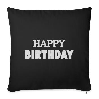 Bon anniversaire - Housse de coussin décorative 45 x 45 cm - noir - Devant