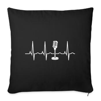Microphone Heartbeat - Sofa pillowcase 17,3'' x 17,3'' (45 x 45 cm) - black - Front