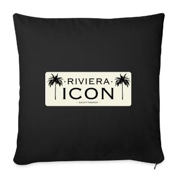 Riviera Icon Logo Black Beige - Sofa pillowcase 17,3'' x 17,3'' (45 x 45 cm) - black - Front