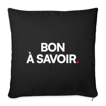 Bon à savoir - Housse de coussin décorative 45 x 45 cm - noir - Devant