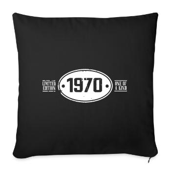 1970 Anniversaire 1970 - Housse de coussin décorative 45 x 45 cm - noir - Devant