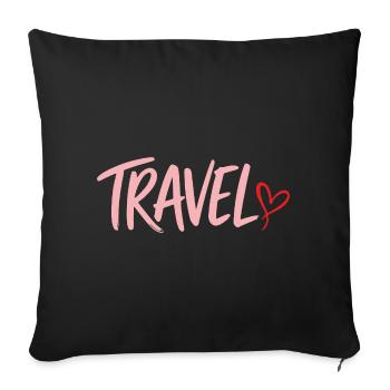 Reiseherz  - Sofakissenbezug 45 x 45 cm - Schwarz - Vorne