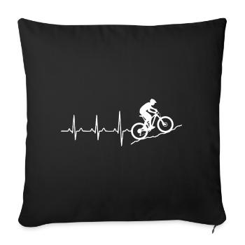 Mountain Bike ECG Heartbeat Bicycle - Sofa pillowcase 17,3'' x 17,3'' (45 x 45 cm) - black - Front