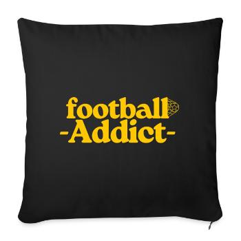 Football Addict Yellow Typography - Sofa pillowcase 17,3'' x 17,3'' (45 x 45 cm) - black - Front