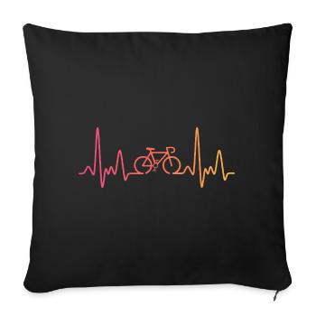 Sonnenuntergang Radfahren Herzschlag Radfahren - Sofakissenbezug 45 x 45 cm - Schwarz - Vorne