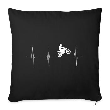 Herzschlag Motocross Motorrad - Sofakissenbezug 45 x 45 cm - Schwarz - Vorne
