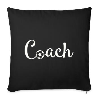 Coach Football Font Logo - Sofa pillowcase 17,3'' x 17,3'' (45 x 45 cm) - black - Front