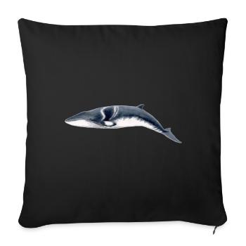 Minke - Petit rorqual - baleine Minke - Housse de coussin décorative 45 x 45 cm - noir - Devant