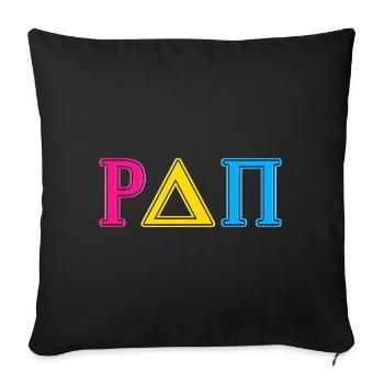 LGBT Pan Pansexual Pride Queer CSD Greek - Sofa pillowcase 17,3'' x 17,3'' (45 x 45 cm) - black - Front
