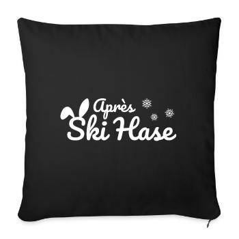 Apres Ski Rabbit Ski Après Ski Party Snow white - Sofa pillowcase 17,3'' x 17,3'' (45 x 45 cm) - black - Front