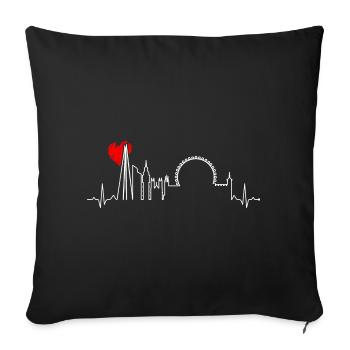 Urban Skyline Heartbeat - Sofa pillowcase 17,3'' x 17,3'' (45 x 45 cm) - black - Front