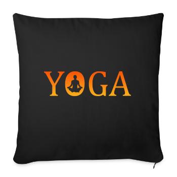 yoga Yoga - Sofakissenbezug 45 x 45 cm - Schwarz - Vorne