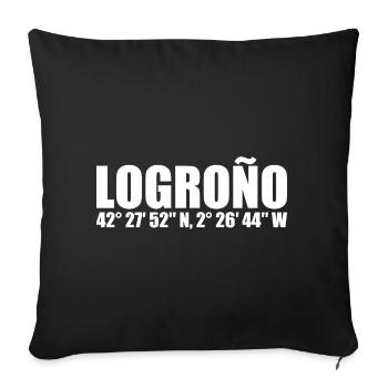 Logroño Koordinaten - Sofakissenbezug 45 x 45 cm - Schwarz - Vorne