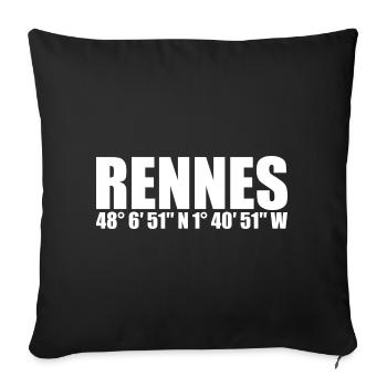 Coordonnées de Rennes - Housse de coussin décorative 45 x 45 cm - noir - Devant