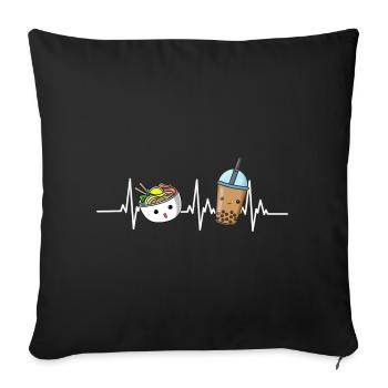 Asian Japanese Food Ramen Tea I Gift - Sofa pillowcase 17,3'' x 17,3'' (45 x 45 cm) - black - Front