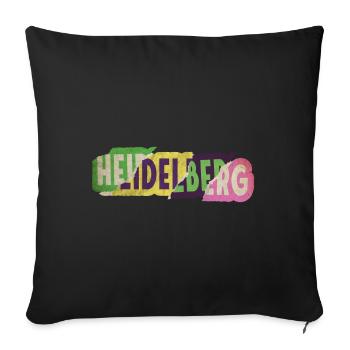 Heidelberg Germany City Font Punk Retro - Sofa pillowcase 17,3'' x 17,3'' (45 x 45 cm) - black - Front