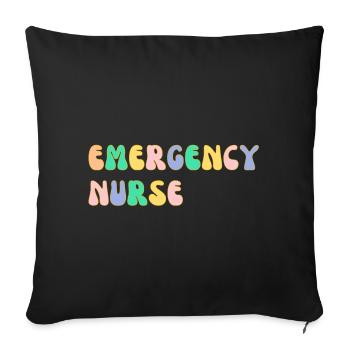 Notfall-Krankenschwester - Sofakissenbezug 45 x 45 cm - Schwarz - Vorne