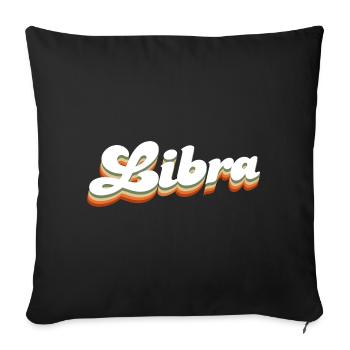 Libra Astrology October Stars - Sofa pillowcase 17,3'' x 17,3'' (45 x 45 cm) - black - Front