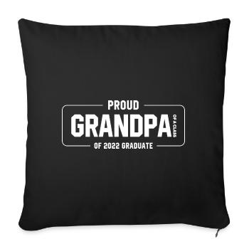 Proud Grandpa of A Class of 2022 Graduate Gift - Sofa pillowcase 17,3'' x 17,3'' (45 x 45 cm) - black - Front
