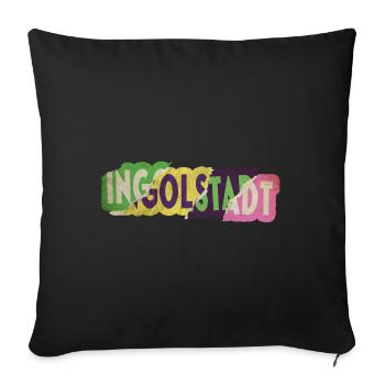 Ingolstadt Germany City Font Punk Retro - Sofa pillowcase 17,3'' x 17,3'' (45 x 45 cm) - black - Front