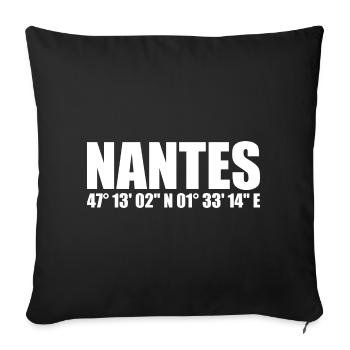 Nantes Coordinates - Sofa pillowcase 17,3'' x 17,3'' (45 x 45 cm) - black - Front