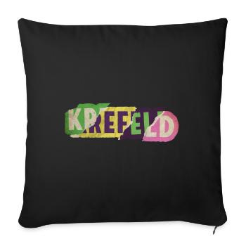 Krefeld Allemagne City Font Punk Rétro - Housse de coussin décorative 45 x 45 cm - noir - Devant