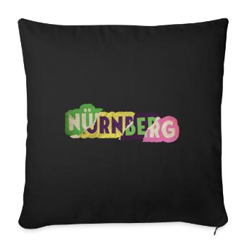 Nuremberg Allemagne City Font Punk Rétro - Housse de coussin décorative 45 x 45 cm - noir - Devant