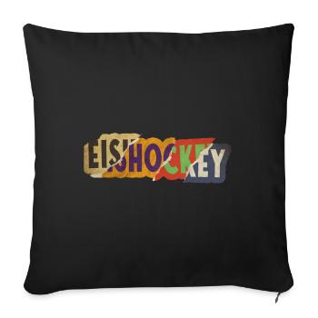 Hockey sur glace Sport Police Vintage Rétro Coloré - Housse de coussin décorative 45 x 45 cm - noir - Devant