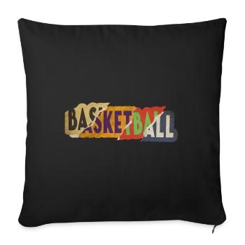 Basketball Sports Police Vintage Rétro Coloré - Housse de coussin décorative 45 x 45 cm - noir - Devant