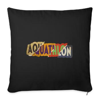 Aquathlon Schwimmen Laufen Sport Vintage Retro - Sofakissenbezug 45 x 45 cm - Schwarz - Vorne