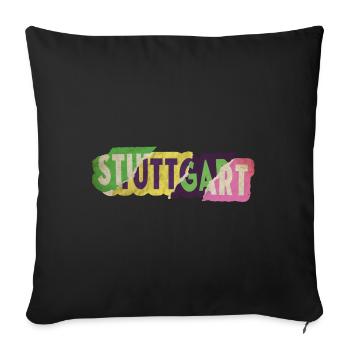 Stuttgart Germany City Font Punk Retro - Sofa pillowcase 17,3'' x 17,3'' (45 x 45 cm) - black - Front